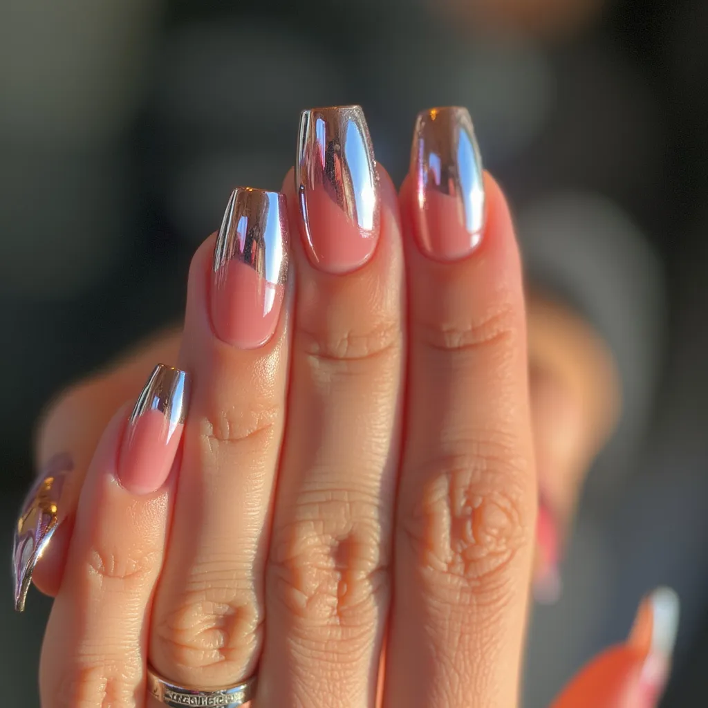 Uñas gel cromado
